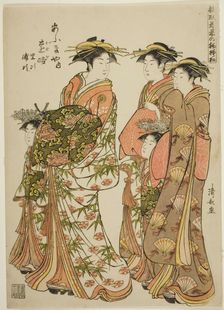 The Courtesan on PaThe Courtesan Toji of the Ogiya with Her Attendants Satoji and Uraji, f..., 1784. Creator: Torii Kiyonaga