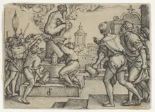 The Courtesan Punished, from The Story of the Magician Virgil. Creator: Georg Pencz