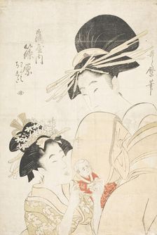 The Courtesan Shinahara of Tsuruya with the Kamuro Shinobu, c1800. Creator: Kitagawa Utamaro