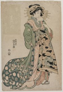 The Courtesan Shiratama of the Tamaya, c. early 1810s. Creator: Utagawa Kunisada (Japanese, 1786-1865)