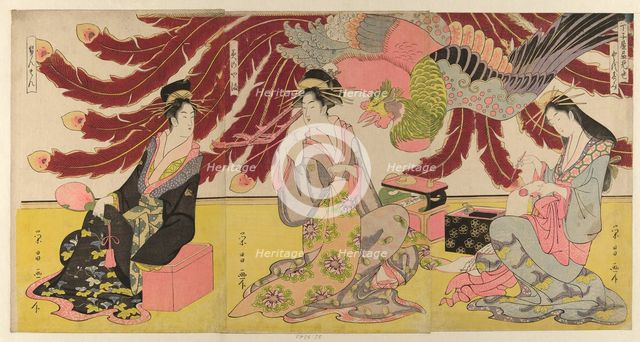 The Courtesans of the Chojiya on Display in the Daytime (Chojiya hirumise), c. 1796/98. Creator: Chokosai Eisho.