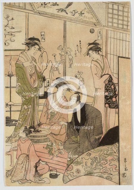 The Courtesans Miyagawa, Matsukaze, Kisegawa. Creator: Hosoda Eishi.