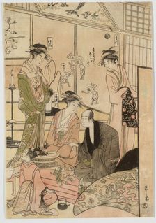 The Courtesans Miyagawa, Matsukaze, Kisegawa. Creator: Hosoda Eishi