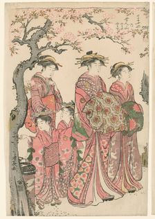 The Courtesans Senzan, Yasono, and Yasoji of the Chojiya, 1785. Creator: Torii Kiyonaga