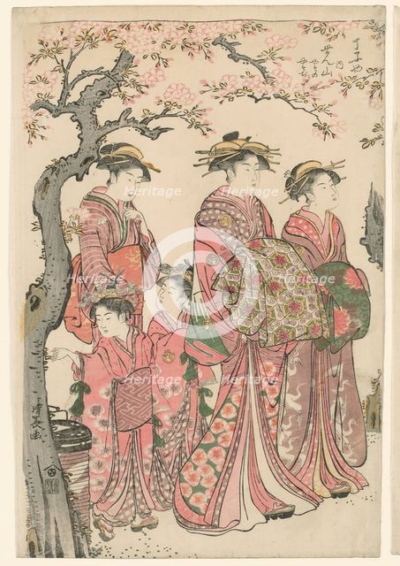 The Courtesans Senzan, Yasono, and Yasoji of the Chojiya, 1785. Creator: Torii Kiyonaga.