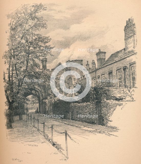'The Courtyard and Gateway of Richmond Palace', 1902. Artist: Thomas Robert Way.