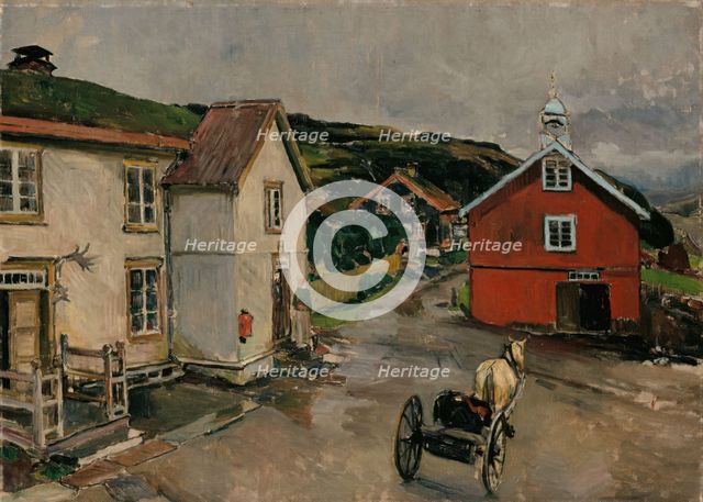 The Courtyard at Kongsvoll, probably 1895. Creator: Gerhard Munthe.