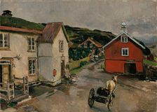 The Courtyard at Kongsvoll, probably 1895. Creator: Gerhard Munthe