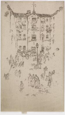 The Courtyard, Brussels, 1887. Creator: James Abbott McNeill Whistler