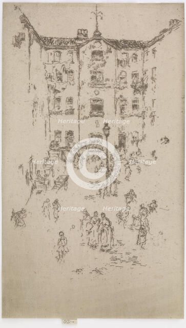 The Courtyard, Brussels, 1887. Creator: James Abbott McNeill Whistler.