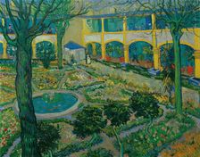 The Courtyard of the Hospital at Arles, 1889. Creator: Gogh, Vincent, van (1853-1890)