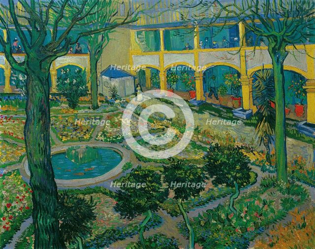 The Courtyard of the Hospital at Arles, 1889. Creator: Gogh, Vincent, van (1853-1890).