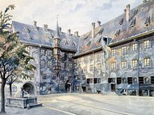 The Courtyard of the Old Residenz in Munich 1914. Artist: Adolf Hitler