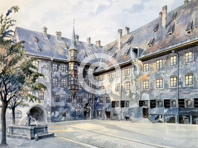 'The Courtyard of the Old Residenz in Munich', 1914.  Artist: Adolf Hitler