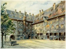 The Courtyard of the Old Residenz in Munich 1914.Artist: Adolf Hitler