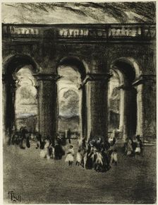 The Courtyard of the Palace, Madrid, c. 1903. Creator: Joseph J Pennell
