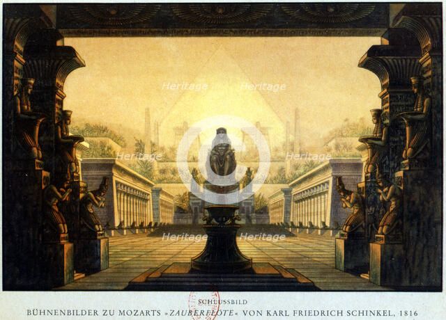 The courtyard of the temple of Isis and Osiris where Sarastro was High Priest, c1816. Artist: Karl Friedrich Schinkel