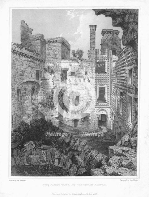 'The Courtyard of Crichton Castle', c1847. Creator: George Winter.