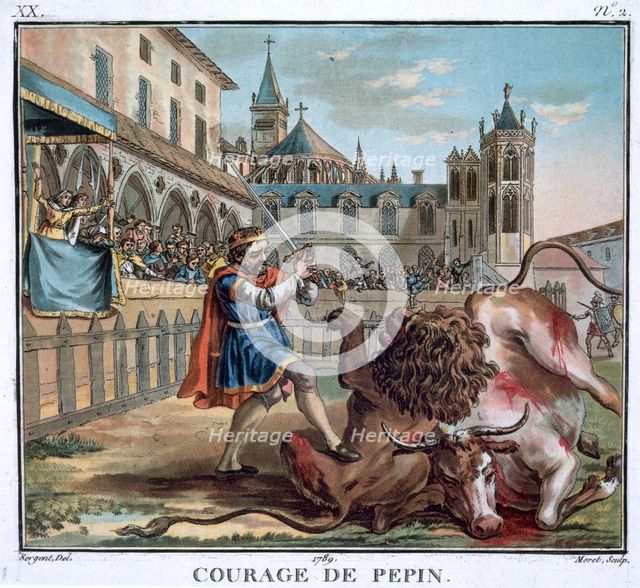 'The Courage of Pepin', 1789. Creator: Jean Baptiste Morret.