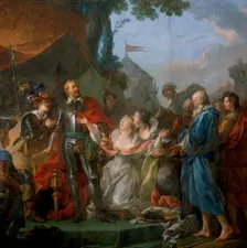 The courageous action of Eustache de Saint-Pierre at the Siege of Calais, 1346