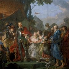 The courageous action of Eustache de Saint-Pierre at the Siege of Calais, 1346