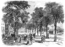 The Cours Nolivos, or Public Promenade of Basseterre, Guadaloupe, French West Indies, 1865. Creator: Unknown