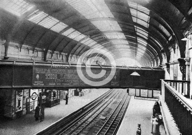 The course of the Westbourne Aqueduct over Sloane Square Station, London, 1926-1927. Artist: Unknown
