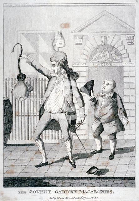 'The Covent Garden macaronies', 1772. Artist: Anon