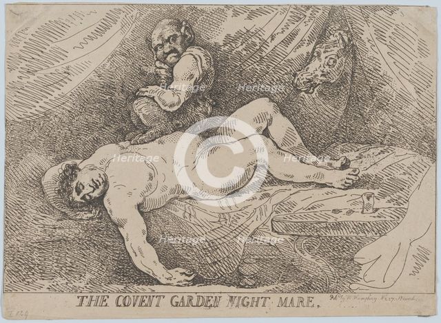 The Covent Garden Night Mare, April 20, 1784., April 20, 1784. Creator: Thomas Rowlandson.