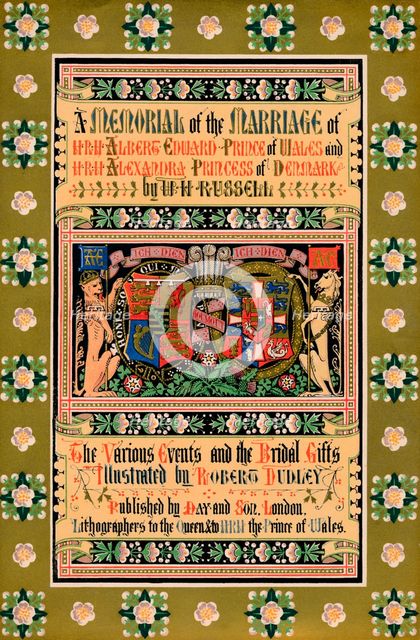The cover of A Memorial of the Marriage of HRH Albert Edward Prince of Wales, 1863. Artist: Robert Dudley.