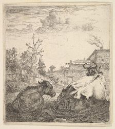 The Cow and the Calf, 17th century. Creator: Karel Du Jardin