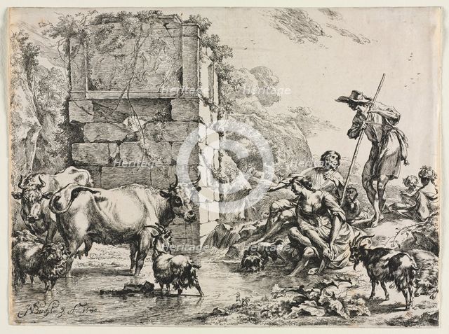 The Cow Drinking. Creator: Nicolaes Berchem (Dutch, 1620-1683).
