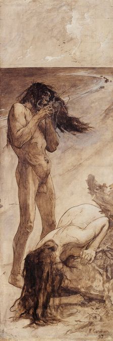 The crab eaters, sketch for the amphitheatre of palaeontology at the Museum of Natural..., 1897. Creator: Fernand Cormon