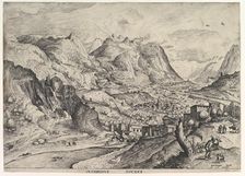 The Crafty Bird-Catcher (Insidiosus auceps) from The Large Landscapes, ca. 1555-56. Creator: Johannes van Doetecum I