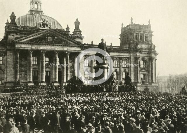 The creation of a new German republic, Reichstag, Berlin, 9 November 1918, (c1920). Creator: Unknown.