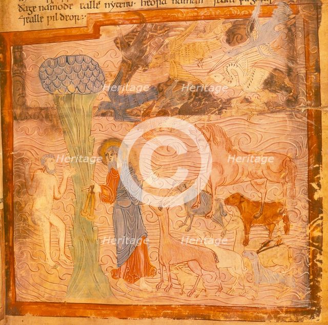 The Creation of Adam, second quarter of the 11th century.  Creator: Unknown.
