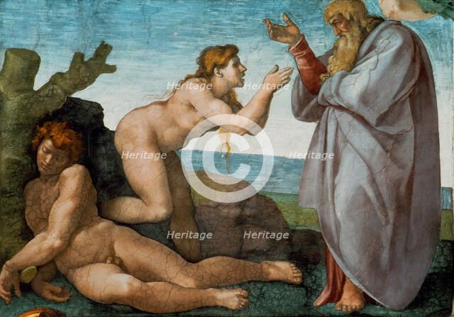 The Creation of Eve (Sistine Chapel ceiling in the Vatican), 1508-1512. Creator: Buonarroti, Michelangelo (1475-1564).