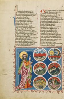 The Creation of Heaven and Earth, The Separation of Light and Darkness... about 1400-1410. Creator: Unknown