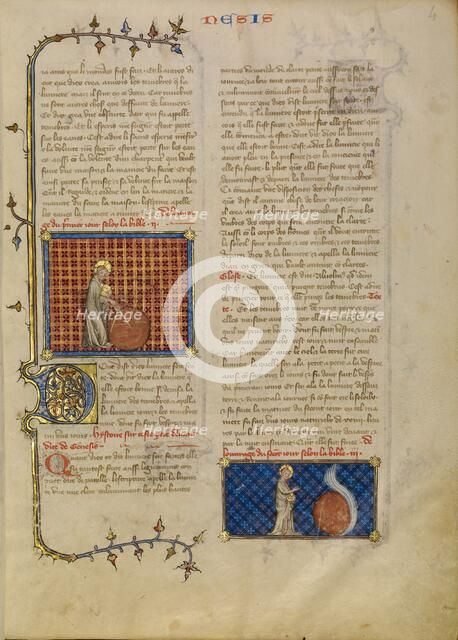 The Creation of the World: The Creation of the Heavens; Creation Scenes, about 1360-1370. Creator: Master of Jean de Mandeville.