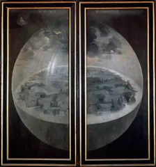 The Creation of the World closed doors of the triptych The Garden of Earthly Delights c1500. Artist: Hieronymus Bosch