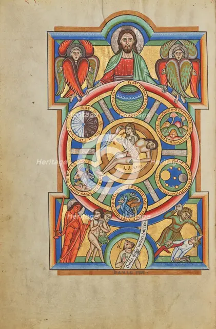 The Creation of the World; Stammheim Missal, probably 1170s. Creator: Unknown.