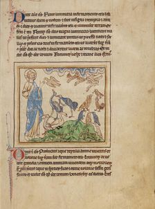 The Creation of the Birds and Fishes; Northumberland Bestiary, about 1250-1260. Creator: Unknown