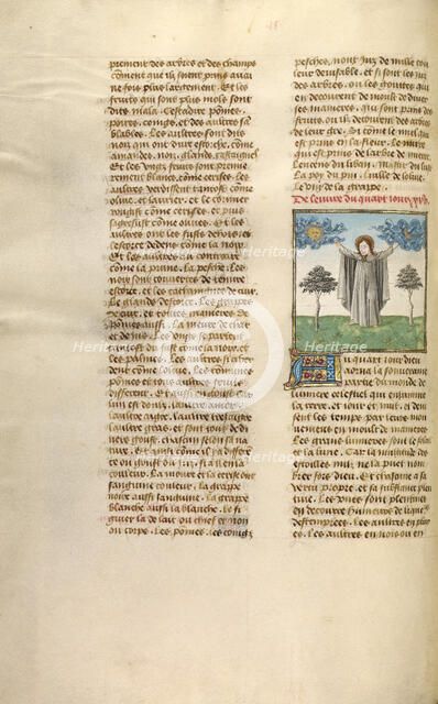 The Creation of the Sun and the Moon; Miroir Historial, about 1475. Creator: Unknown.