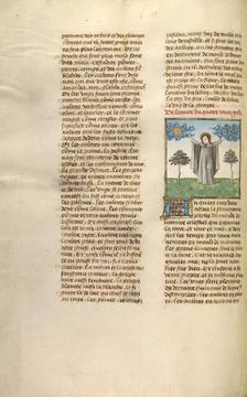 The Creation of the Sun and the Moon; Miroir Historial, about 1475. Creator: Unknown