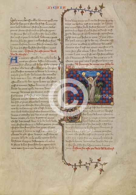 The Creation of the Sun and the Moon, about 1360-1370. Creator: Master of Jean de Mandeville.