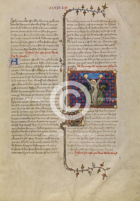 The Creation of the Sun and the Moon, about 1360-1370. Creator: Master of Jean de Mandeville.