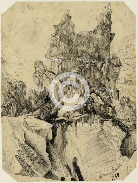 The Crevasse, 1860. Creator: Rodolphe Bresdin.