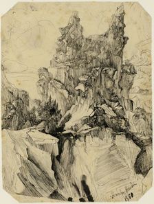 The Crevasse, 1860. Creator: Rodolphe Bresdin