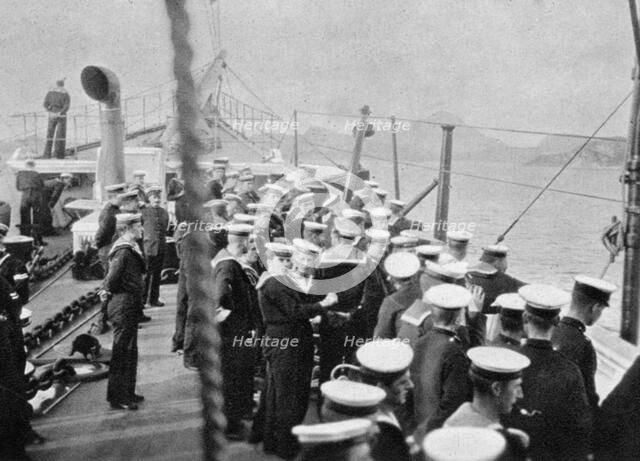 The crew of the royal yacht Victoria and Albert III, Norway, 1904 (1908).Artist: Queen Alexandra