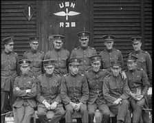 The Crew of the United States Navy R 38 Airship Before Its Fatal Crash, Sitting for Photographs,1921 Creator: British Pathe Ltd